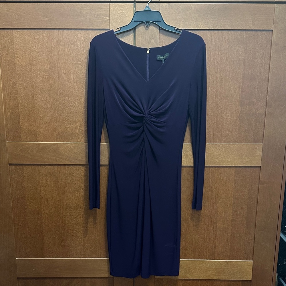 Donna Karan Deep Purple Long Sleeve Dress